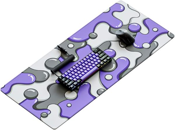 Large White and Purple Gaming Mousepad - Desk Mat